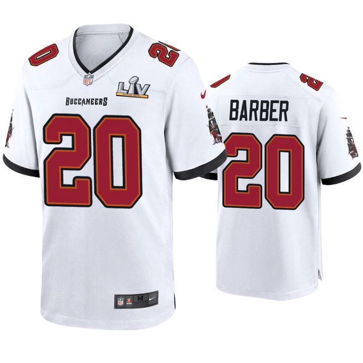 Men Tampa Bay Buccaneers #20 Ronde Barber Nike White Super Bowl LV Game NFL Jersey->tampa bay buccaneers->NFL Jersey